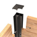 Exploded view of elevated planter box corner