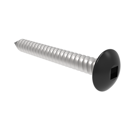 Vis à tête bombée en inox noir #8 1 po | 12 par paquet