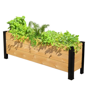 17-inch Cedar and Aluminum Raised Planter Box