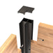 Exploded view of elevated planter box corner