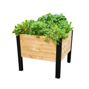 23-inch Customizable Square Elevated Planter Box Kit With Cedar